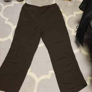 Ann Taylor Loft Chocolate Brown Silk Pants 12P.